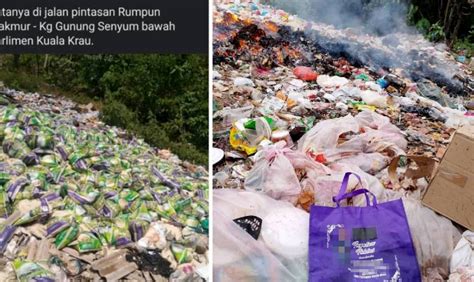 Beras Tepung Ditemui Di Tempat Pembuangan Sampah Puluhan Kampit