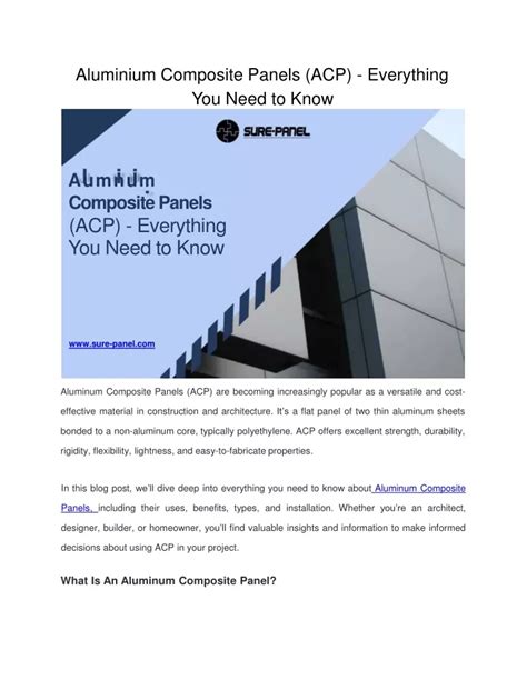 PPT Aluminium Composite Panels ACP Everything You Need To Know