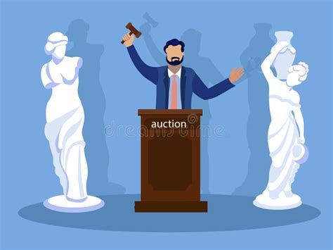 Sculpture Auction, Winner. in Minimalist Style Stock Illustration ...