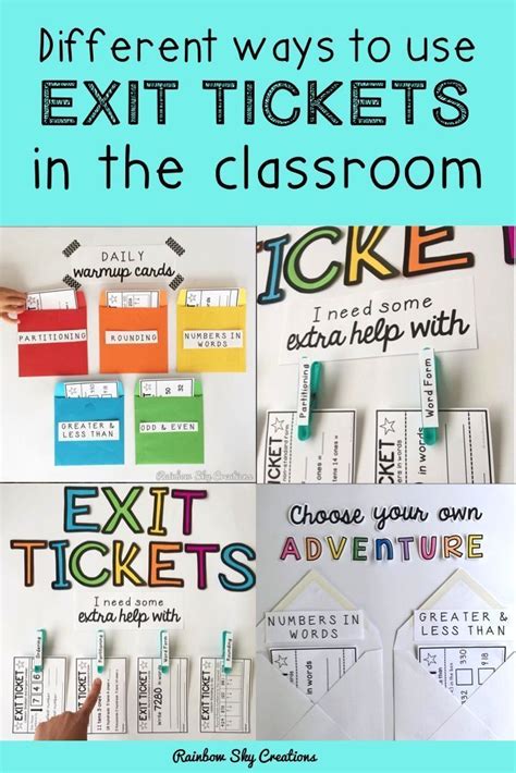 Different Ways To Use Exit Tickets In The Classroom Use Exit Tickets Or Exits Slips To Assess