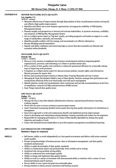 Data Quality Resume Samples Velvet Jobs