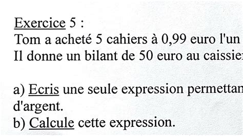 Écrire en une seule expression pour traduire un problème de math YouTube