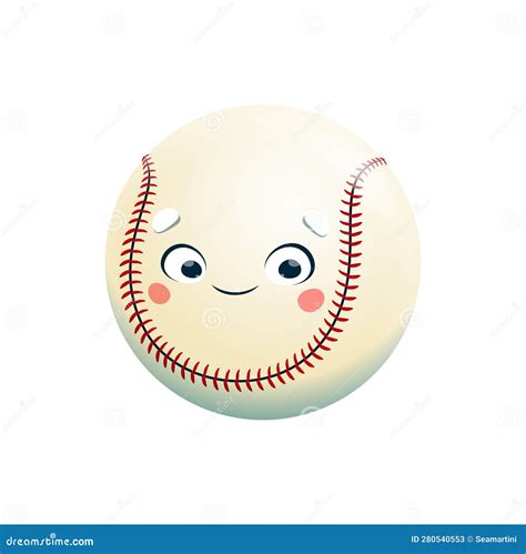 Cartoon Baseball Ball Back To School Character Stock Vector