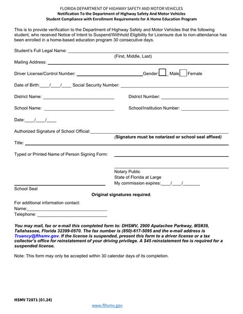 Form Hsmv72871 Download Fillable Pdf Or Fill Online Notification To The