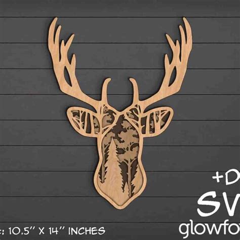 Reindeer Door Hanger Svg Laser Cut Files Christmas Door Etsy