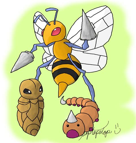 Gen 1 Weedle To Beedrill 013 To 015 By Poptopstop On Deviantart