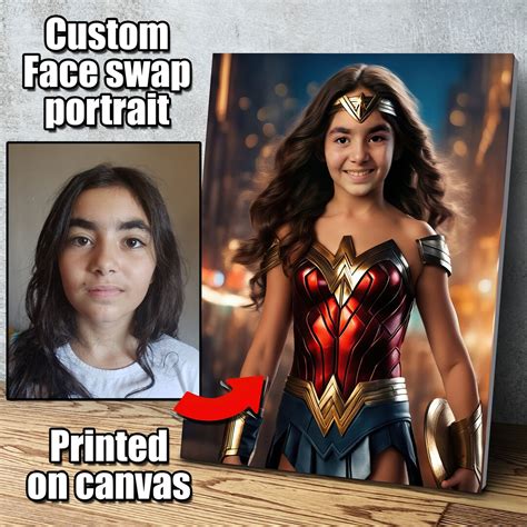 Custom Superhero Theme Face Swap Canvas Prints for Couples, Kids, and ...