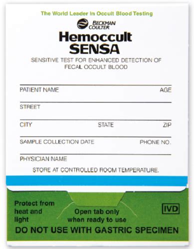 N Kit Test Hemoccult Sensa Single Slide Occult Blood Skd 661587