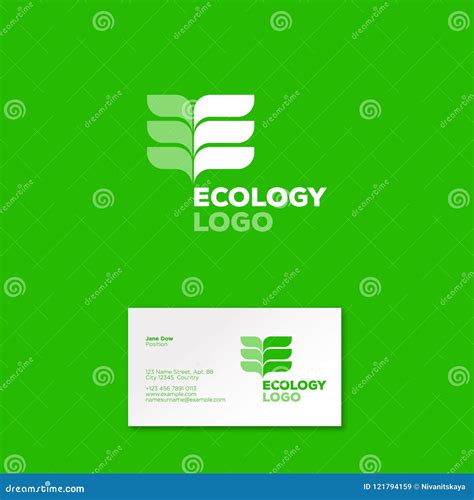 Ecology Logo on Green Background. E Monogram. E Monogram with Leaves ...