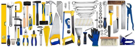 Hand tools set collection stock image. Image of cutter - 109503489