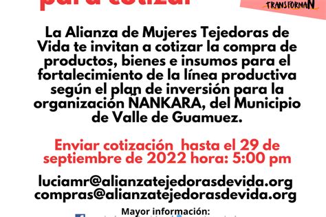 Invitación a cotizar la compra de productos bienes e insumos en el