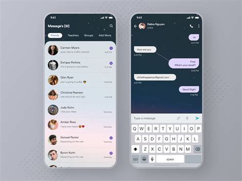 Chat App Ui Freebie En Behance