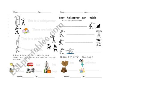 English Worksheets Thisthat Thesethose And Some Plurals Practise