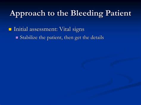 Ppt Approach To The Bleeding Patient Powerpoint Presentation Free