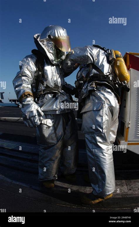 Us Navy Damage Control Crash And Salvage Team Members Don Proximity