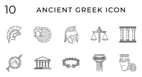 Collection of ancient greek line art icon vector 27514978 Vector Art at Vecteezy