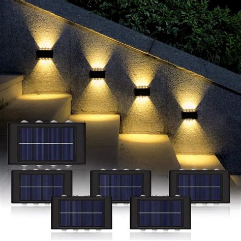 Solar Wall Lights Outdoor Fence Lights Wall Sconce Up Down Lighting