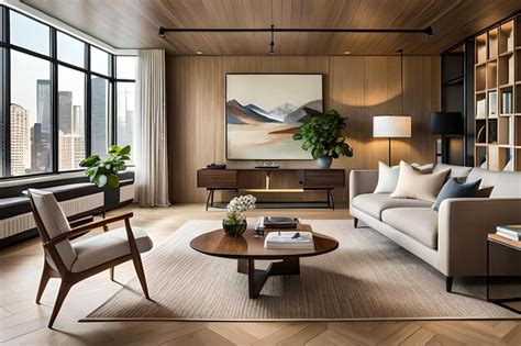 Premium AI Image | Bright and cozy Modern Minimalist living room ...