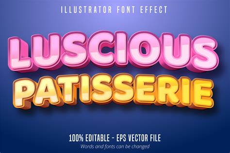 3d Pastry Style Editable Font Effect Graphic By Mustafa Beksen