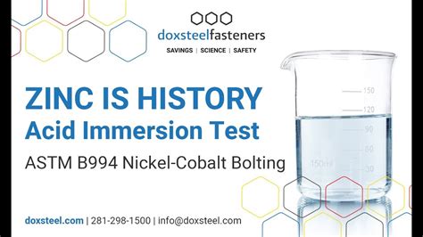 Acid Immersion Test Astm B994 Nickel Cobalt Plating Vs Zinc Coating