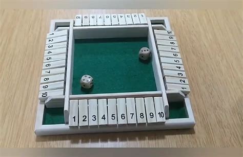 Deluxe Four Sided Numbers Shut The Box Board Game Set Dice Party