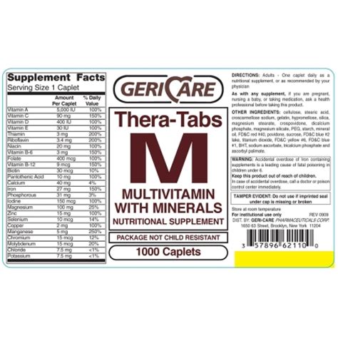 Thera-m Plus Multivitamin Ingredients Competitive Price | www.pinnaxis.com