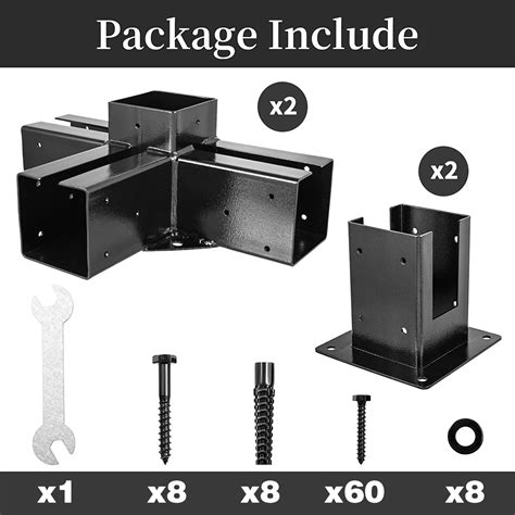 Fmhotu 4 Way Pergola Bracket 4x4 2 Set Woodwork Diy