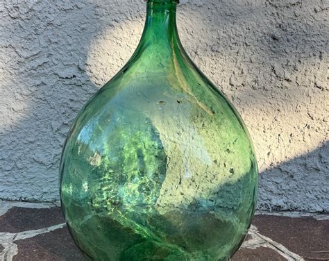 Demijohn 54 Liter Glass Vase Blue Green 54 Liters Decor Design Vintage