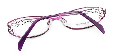 Moore Purple Rectangle Exquisite Metal Eyeglasses