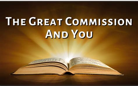 The Great Commission And You Matthew 2819