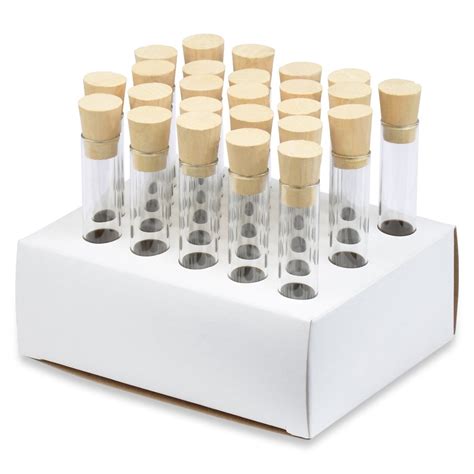 X Mm Test Tubes With Cork Stoppers And Cardboard Rack Borosilicate