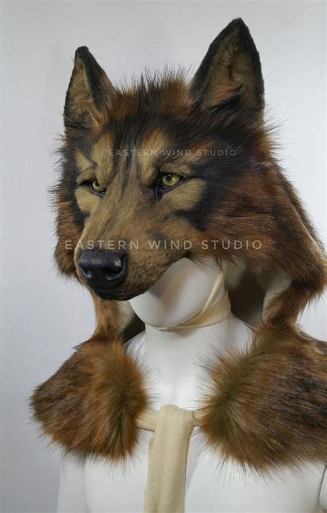 Animal Friendly Red Wolf Headdress Cruelty Free Synthetic Etsy Wolf