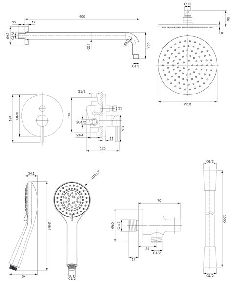 Zestaw Prysznicowy Podtynkowy OMNIRES Y SYSY38BL Czarny Sengrand Pl