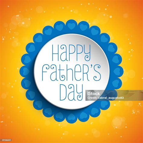 Happy Fathers Day Blue Heart Background Stock Illustration Download