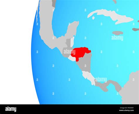 Honduras On Blue Political Globe D Illustration Stock Photo Alamy