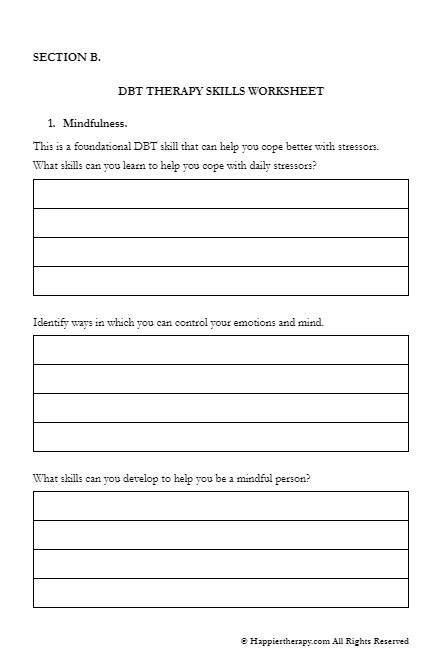 Effective Dbt Skills Worksheets For Emotional Regulation And Well Being