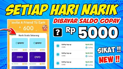 Setiap Hari NARIK Rp 5000 Tanpa Deposit Aplikasi Penghasil Saldo