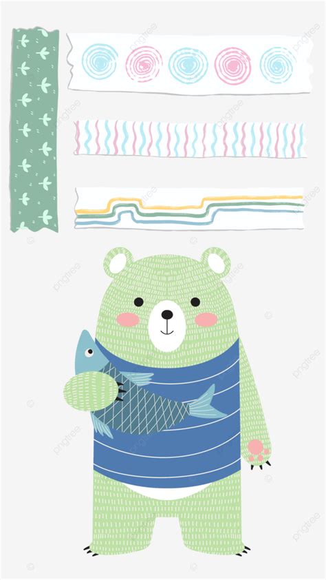 Cartoon Tape Animal Cute Green Cartoon Tape Animal Png Transparent