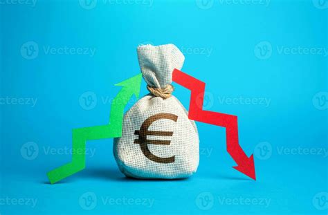 Euro Money Bag And Profit And Loss Arrows Tracking Income And Expenses