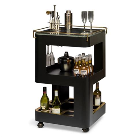 Durable Modern Black Gold Drinks Trolley At Best Price In Bhiwadi