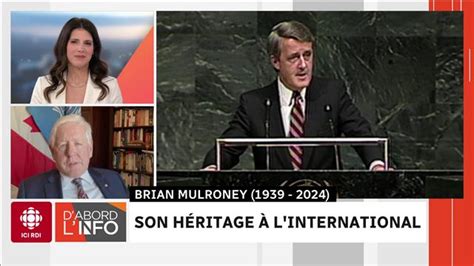 Brian Mulroney S Est Teint Ans Info Radio Canada