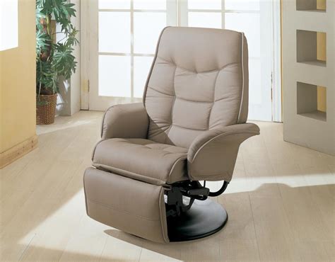 LIVING ROOM : RECLINERS - Berri Contemporary Beige Swivel Recliner | 7502 | Leather Recliners ...