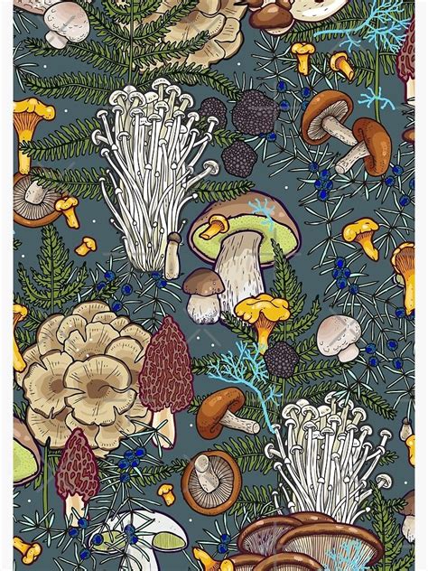 Mushroom Forest Canvas Print By Smalldrawing Redbubble Hippie