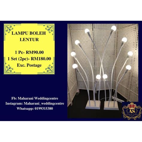 Lampu Stand Pelamin 1set Lampu Stand Boleh Lentur Stand Light For