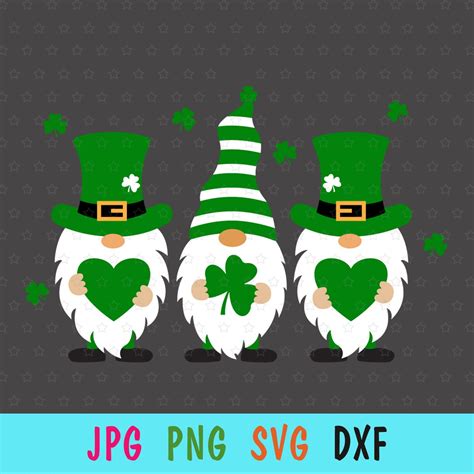 Gnomes St Patricks Day Svg For Cricut Gnomes With Shamrock Etsy