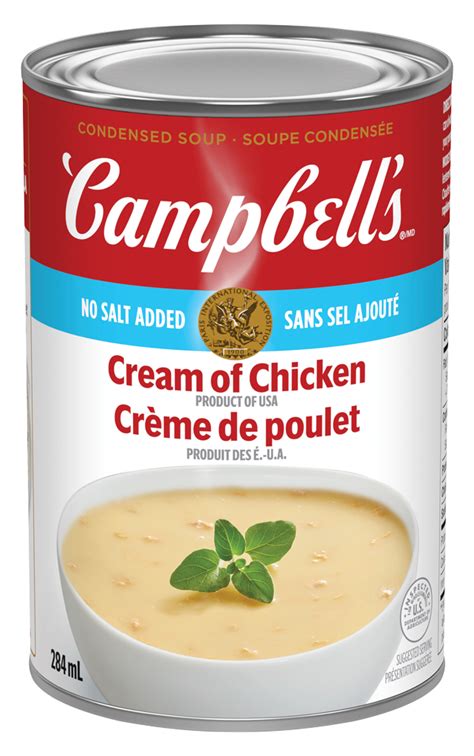 Campbell’s Condensed No Salt Added Cream Of Chicken Soup Campbell Company Of Canada