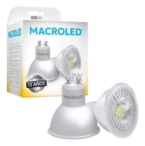 Pack Lampara Dicroica Led W V Luz Calida Macroled