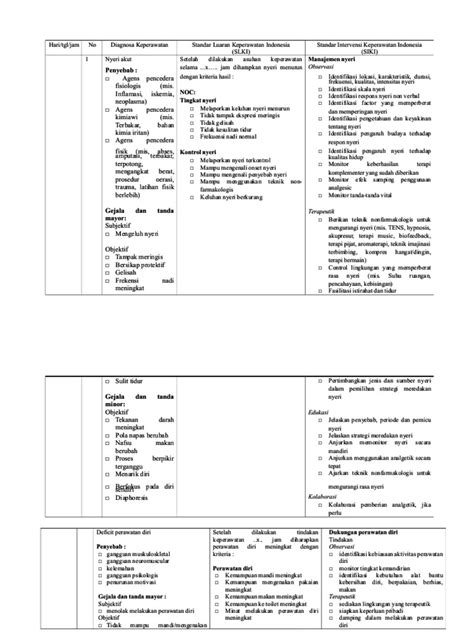 Ncp Sdki Siki Slki Nyeri Akut Defisit Perawatan Diri Risiko Infeksi Pdf