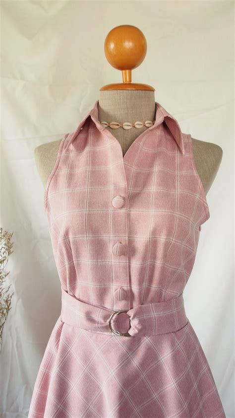 Pink Summer Dress With Gingham Print