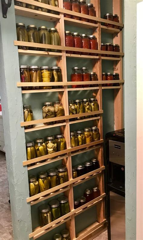 Canning Storage Diy Shelving W In Pantry Wall Studs That Will Fit Up To